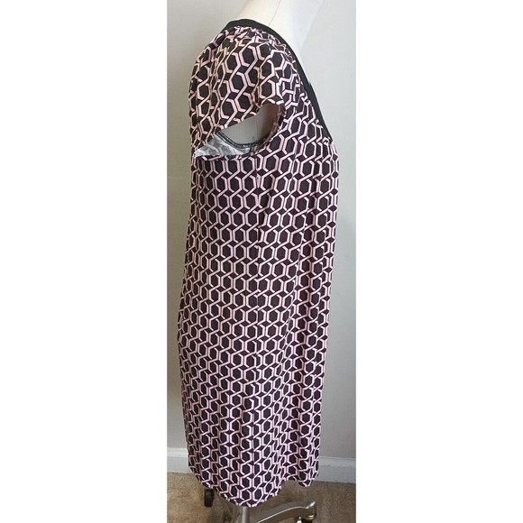 MILLY of New York USA Made Geometric Pink Black Print Mini Dress Small - Picture 4 of 9